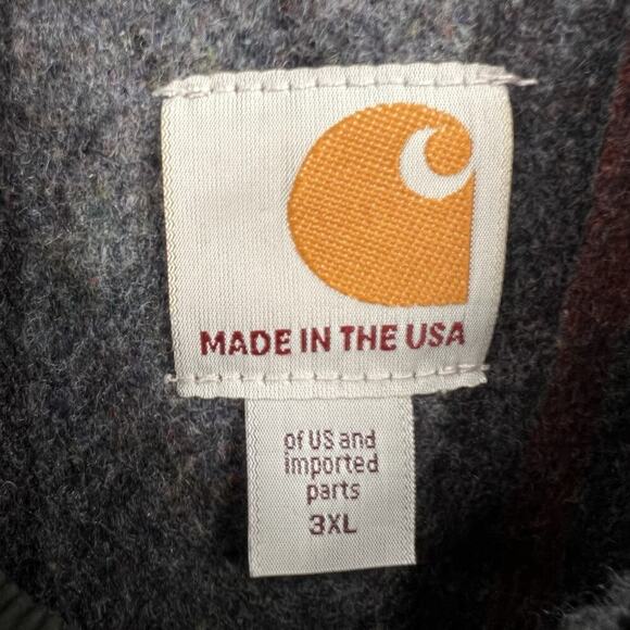 VINTAGE Carhartt Jacket Mens 3XL Black Detroit Canvas Blanket Lined J001 USA - Picture 11 of 14